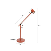 Tafellamp Leeshoekje Werkplek Iron Rood 55x20x45.5 cm-Tafellampen-Creating Home