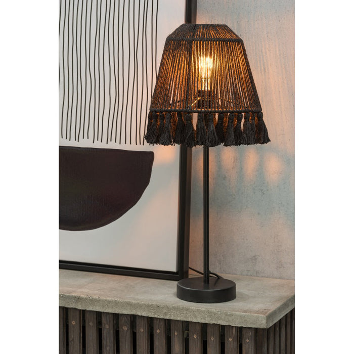 Tafellamp Mila ijzer, Jute Naturel 22x22x60 cm-Tafellampen-J-Line