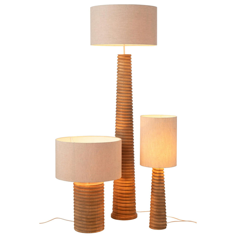 Tafellamp Naturel Ailanthus hout 45 cm 45x45x70 cm-Tafellampen-J-Line