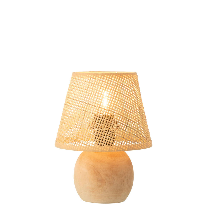 Tafellamp Naturel Rotan 17 cm 17x17x23 cm-Tafellampen-J-Line
