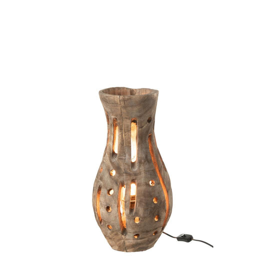 Tafellamp Naturel Willow hout 26 cm 26.5x26.5x48 cm-Tafellampen-J-Line