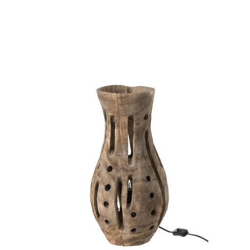 Tafellamp Naturel Willow hout 26 cm 26.5x26.5x48 cm-Tafellampen-J-Line