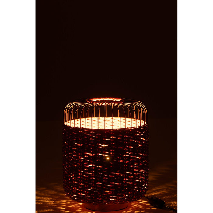 Tafellamp Oranje Beech hout 27 cm-Tafellampen-J-Line