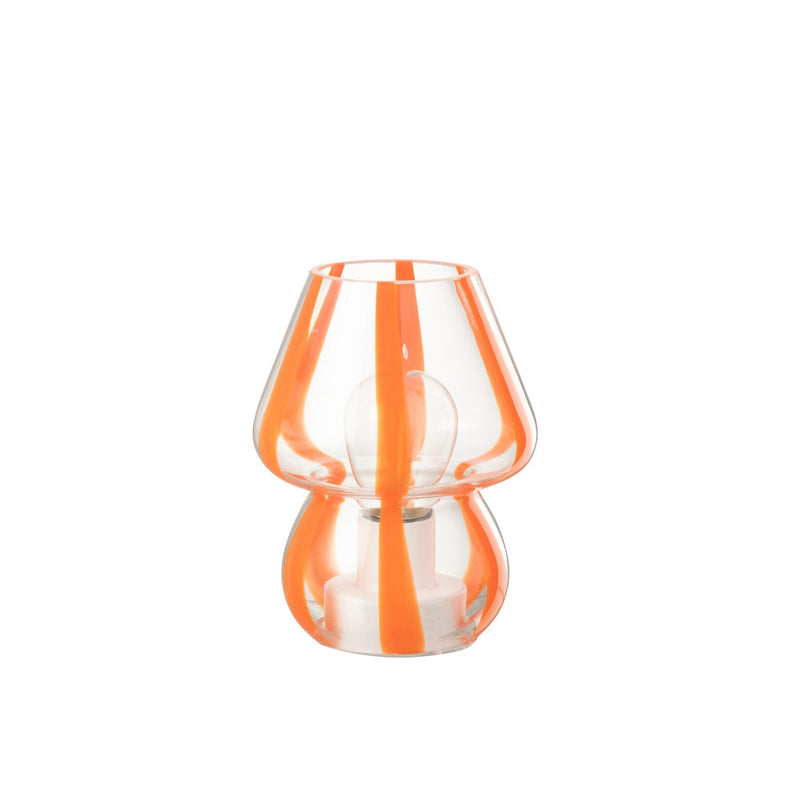 Tafellamp Oranje Glas S 11 cm 11x11x15 cm-Tafellampen-J-Line