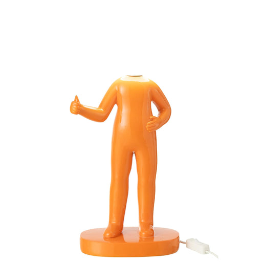 Tafellamp Oranje Polykunsthars 14 cm 14x19.5x44.5 cm-Tafellampen-J-Line