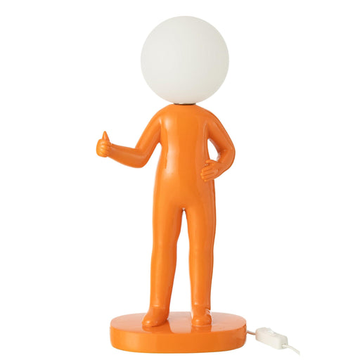 Tafellamp Oranje Polykunsthars 14 cm 14x19.5x44.5 cm-Tafellampen-J-Line