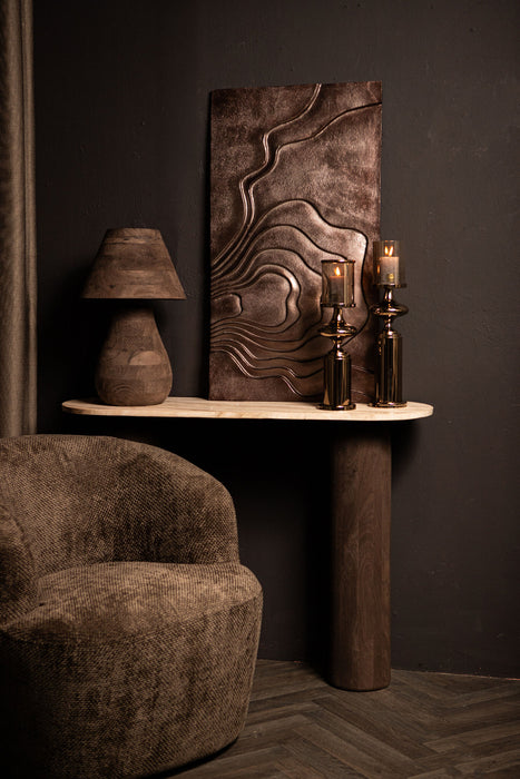 Table Lamps Peake Brown Mango Wood Round Table Lamp Big