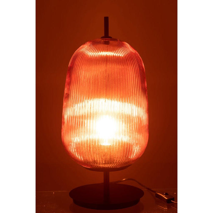 Tafellamp Rood Glas 22 cm 22x22x49 cm-Tafellampen-J-Line