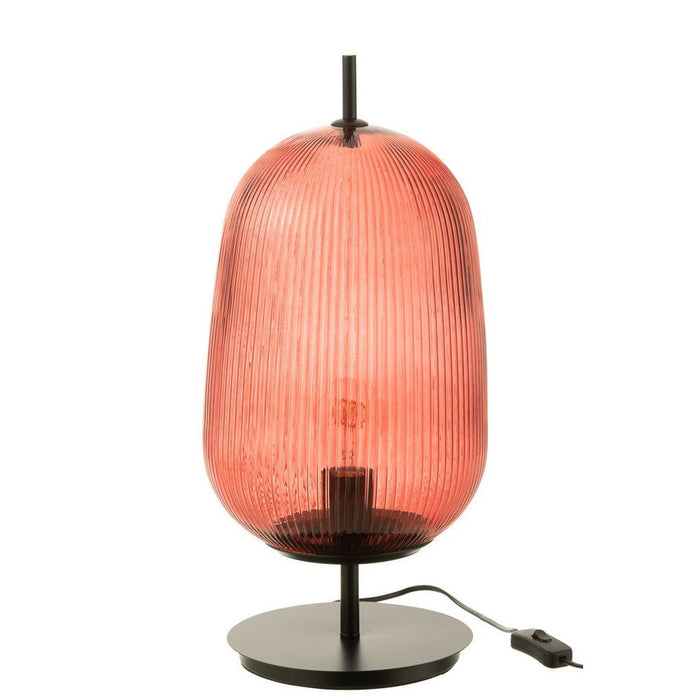 Tafellamp Rood Glas 22 cm-Tafellampen-J-Line