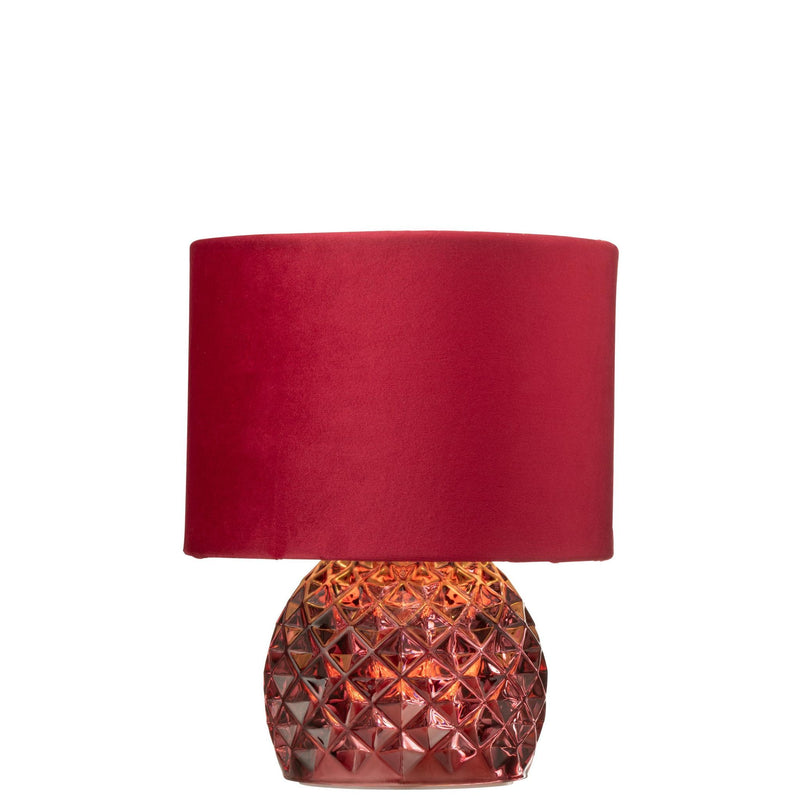Tafellamp Rood Polyester 17 cm 17.2x17.2x23 cm-Tafellampen-J-Line