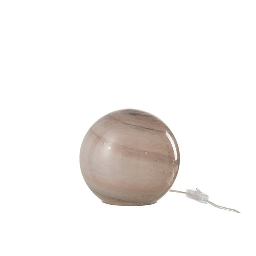 Tafellamp Roze Glas Rond 20 cm 20x20x18 cm-Tafellampen-J-Line
