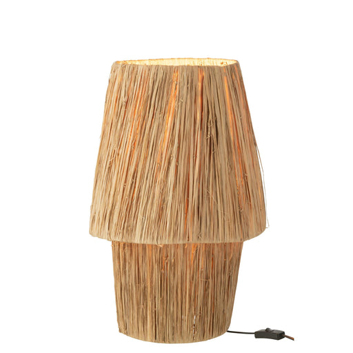 Tafellamp Sara Zeegras Ijzer, Seagrass Beige 36x36x53 cm-Tafellampen-J-Line