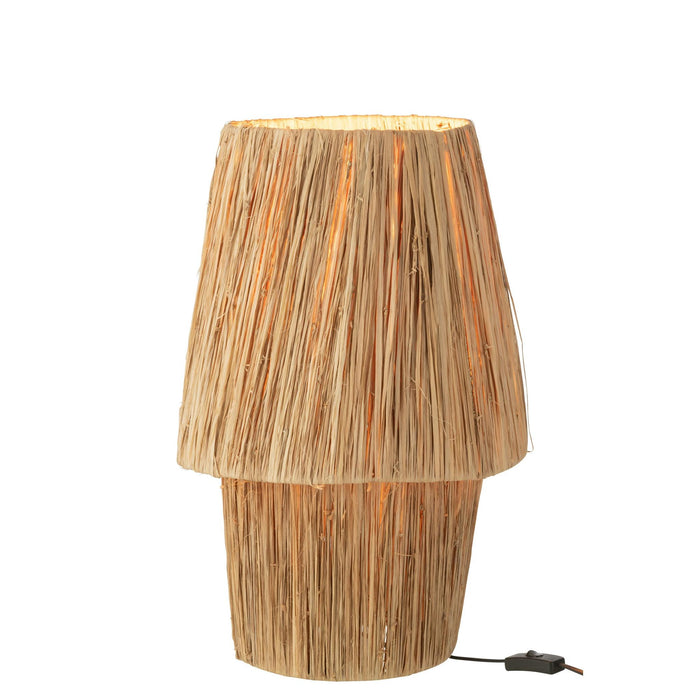Tafellamp Sara Zeegras ijzer, Seagrass Naturel 36x36x53 cm-Tafellampen-J-Line