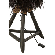 Tafellamp Takken Arthur Grass, Teak Hout Bruin 32x32x61 cm-Tafellampen-J-Line