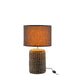 Tafellamp Voet Kap Linnen, Cement Grijs/Greige 28x28x46 cm-Tafellampen-J-Line