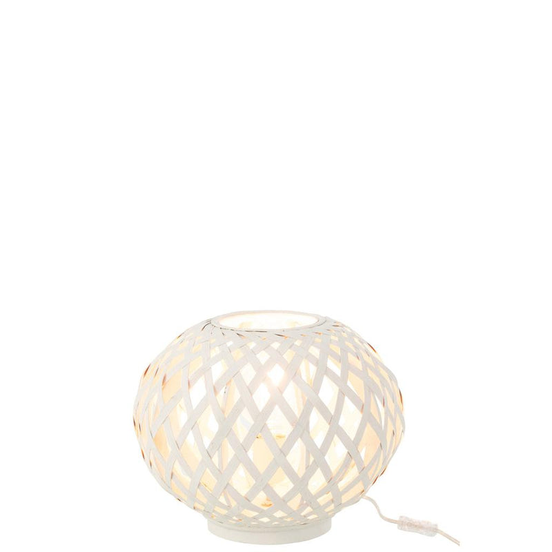 Tafellamp Wit Bamboe 32 cm 32x32x28 cm-Tafellampen-J-Line