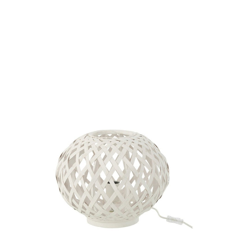 Tafellamp Wit Bamboe 32 cm 32x32x28 cm-Tafellampen-J-Line