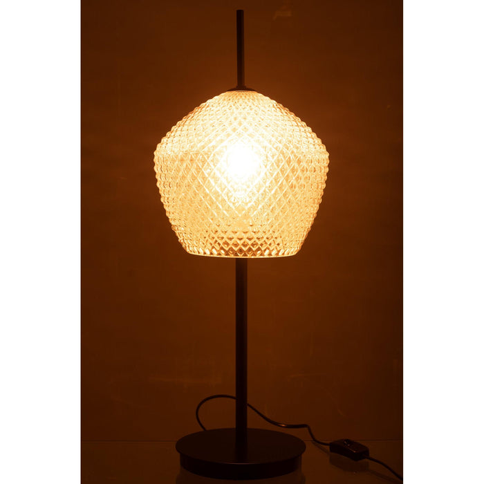 Tafellamp Wit Glas 23 cm Table Lamp 23x23x60 cm-Tafellampen-J-Line