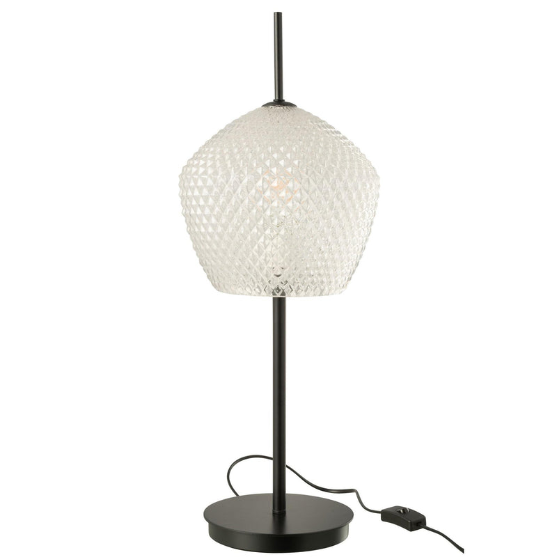 Tafellamp Wit Glas 23 cm Table Lamp 23x23x60 cm-Tafellampen-J-Line