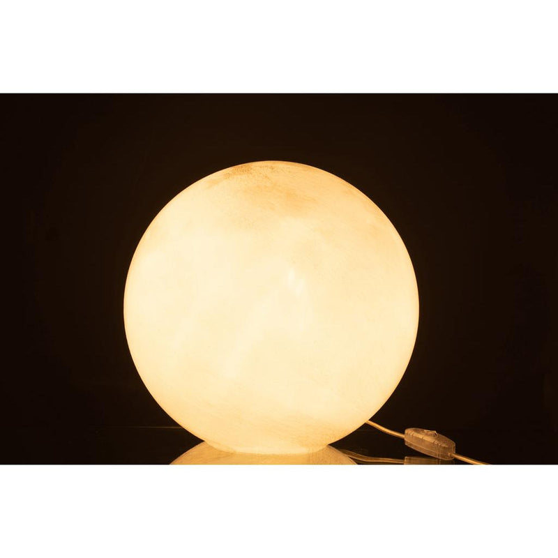 Tafellamp Wit Glas Rond 29 cm 29x29x28 cm-Tafellampen-J-Line
