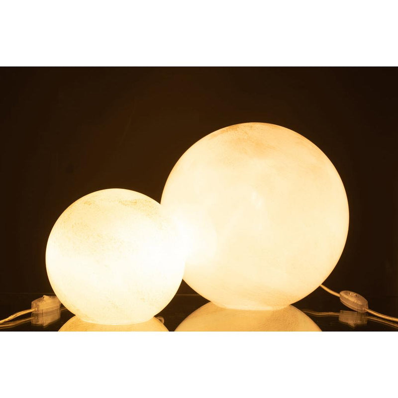 Tafellamp Wit Glas Rond 29 cm 29x29x28 cm-Tafellampen-J-Line