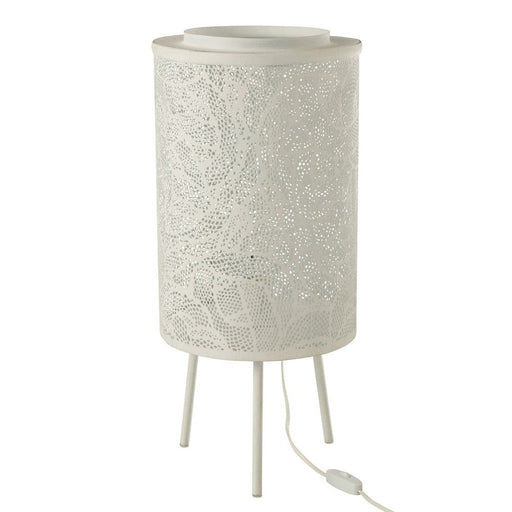 Tafellamp Wit Ijzer 27 cm 27x27x65.5 cm-Tafellampen-J-Line