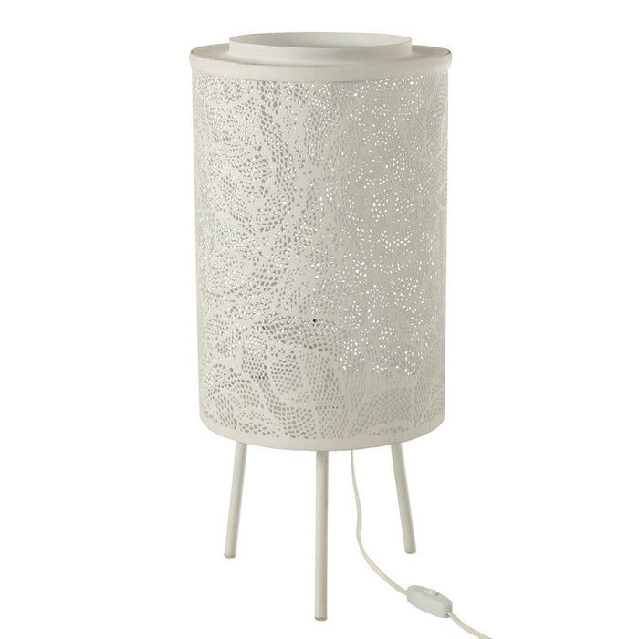 Tafellamp Wit Ijzer 27 cm-Tafellampen-J-Line