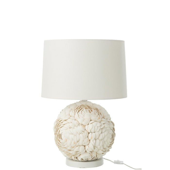 Tafellamp Wit Linnen 40 cm-Tafellampen-J-Line