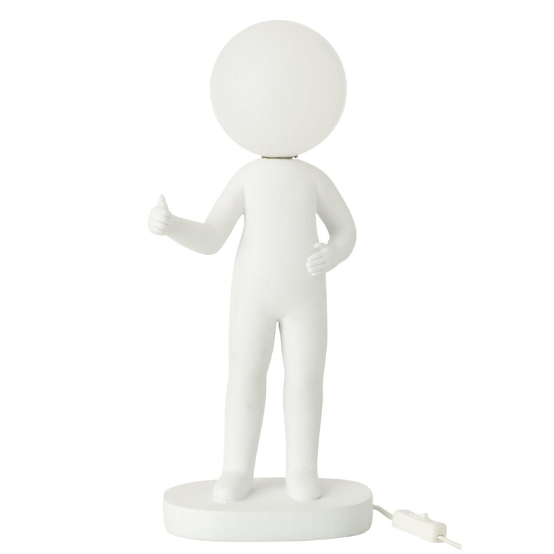 Tafellamp Wit Polykunsthars 14 cm 14x19.5x44.5 cm-Tafellampen-J-Line