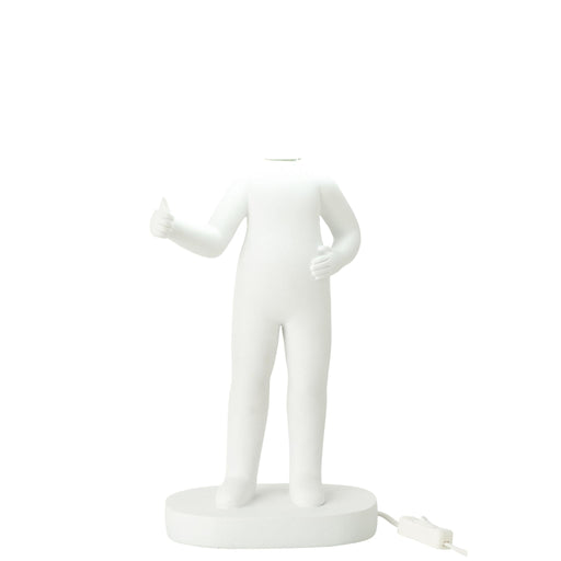 Tafellamp Wit Polykunsthars 14 cm-Tafellampen-J-Line