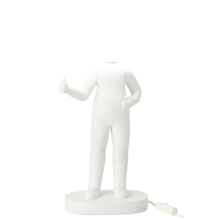 Tafellamp Wit Polykunsthars 14 cm-Tafellampen-J-Line