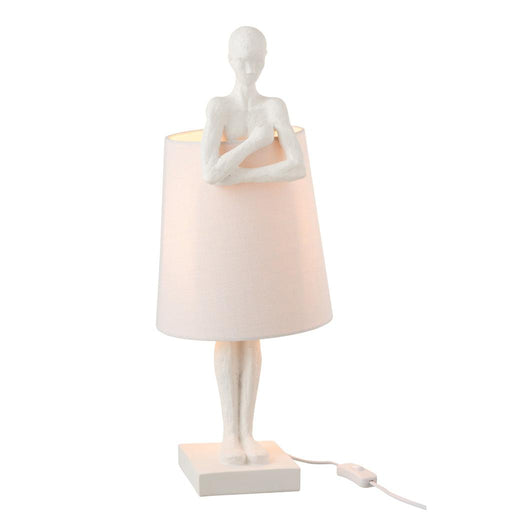Tafellamp Wit Porcelain 18 cm 18x27x58 cm-Tafellampen-J-Line