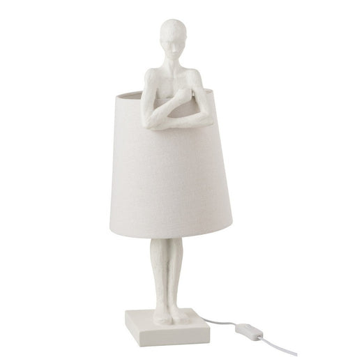 Tafellamp Wit Porcelain 18 cm 18x27x58 cm-Tafellampen-J-Line