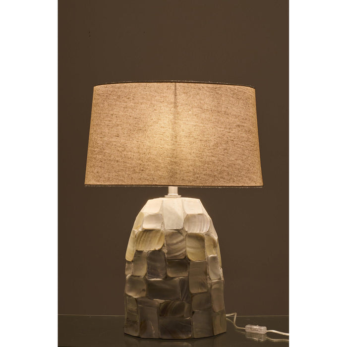 Tafellamp Wit Shell 25 cm-Tafellampen-J-Line
