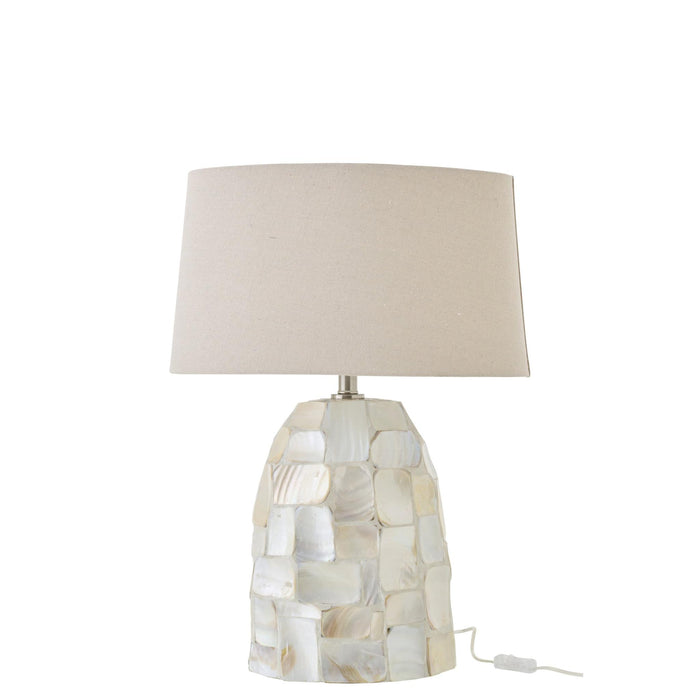 Tafellamp Wit Shell 25 cm-Tafellampen-J-Line