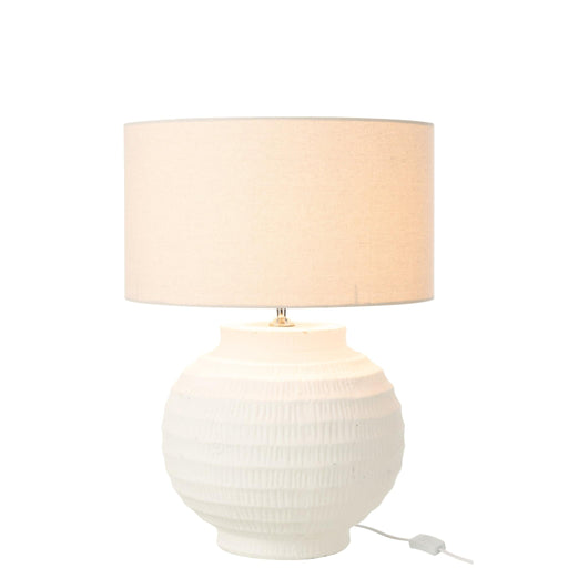 Tafellamp Wit Stof 46 cm Table Lamp 46x46x62 cm-Tafellampen-J-Line