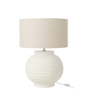 Tafellamp Wit Stof 46 cm Table Lamp 46x46x62 cm-Tafellampen-J-Line