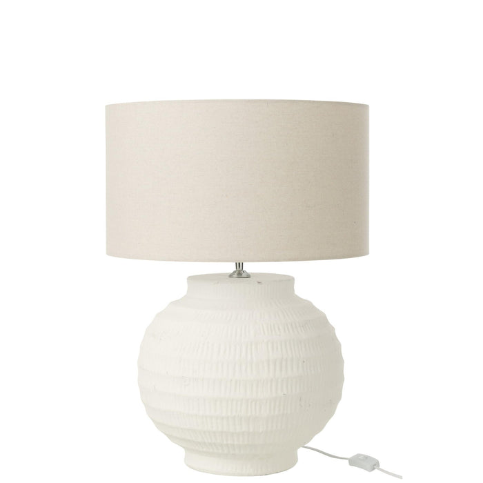Tafellamp Wit Stof 46 cm Table Lamp-Tafellampen-J-Line