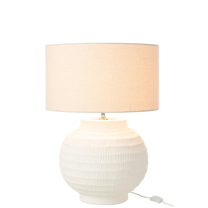 Tafellamp Wit Stof 46 cm Table Lamp-Tafellampen-J-Line