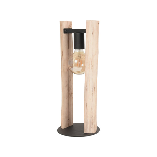 Tafellamp Woody Rechthoekige Hout Beige 18x18x45 cm-Tafellampen-LABEL51