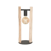 Tafellamp Woody Rechthoekige Hout Naturel 18x18x45 cm-Tafellampen-LABEL51