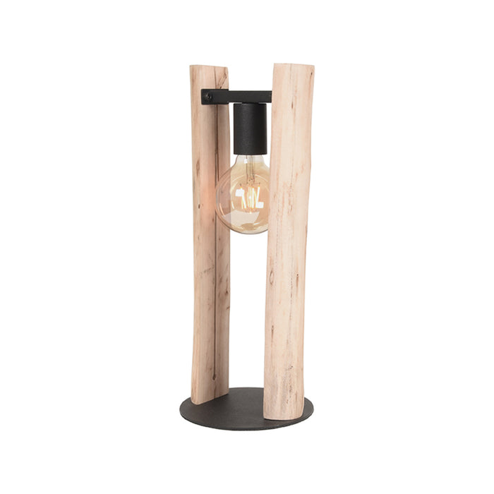 Tafellamp Woody Rechthoekige Hout Naturel 18x18x45 cm-Tafellampen-LABEL51