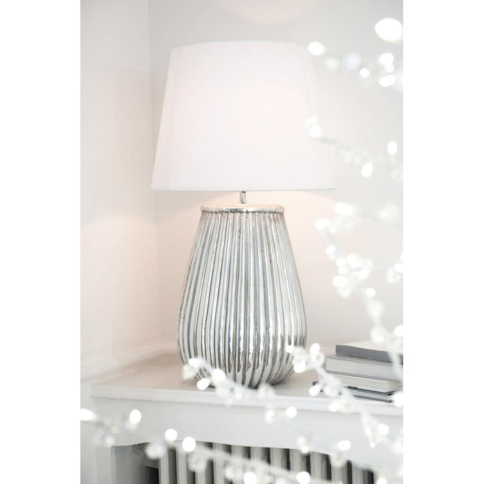 Tafellamp Zilver Clay 44 cm-Tafellampen-J-Line