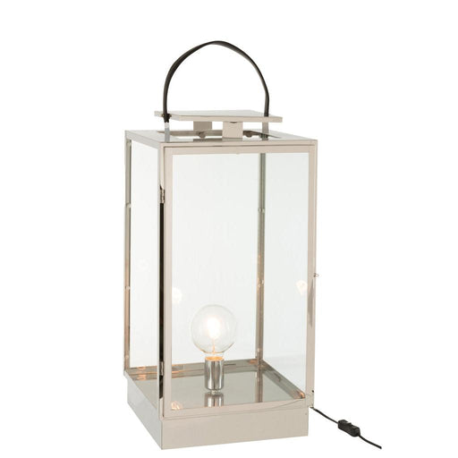 Tafellamp Zilver Glas 30 cm 30x31.5x76 cm-Tafellampen-J-Line