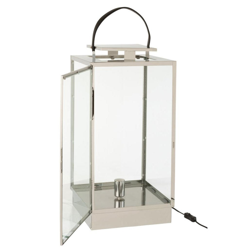 Tafellamp Zilver Glas 30 cm 30x31.5x76 cm-Tafellampen-J-Line