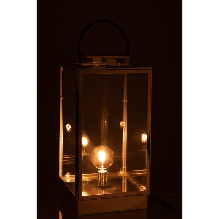 Tafellamp Zilver Glas 30 cm-Tafellampen-J-Line