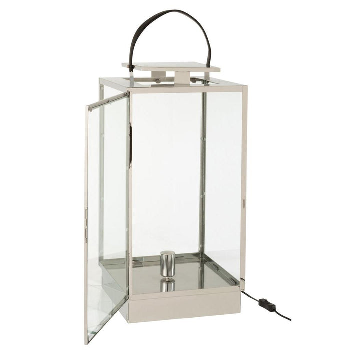 Tafellamp Zilver Glas 30 cm-Tafellampen-J-Line