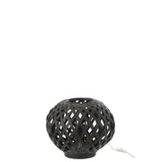 Tafellamp Zwart Bamboe 30 cm 30x30x24.5 cm-Tafellampen-J-Line
