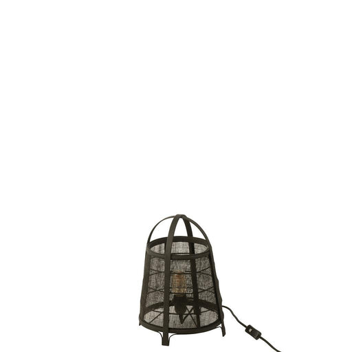 Tafellamp Zwart Bamboe S 26 cm 26x26x35 cm-Tafellampen-J-Line