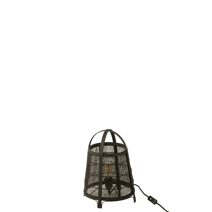 Tafellamp Zwart Bamboe S 26 cm 26x26x35 cm-Tafellampen-J-Line